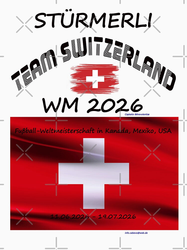 Switzerland Fan T‑Shirt WM 2026 outfit Schweiz by cabevo