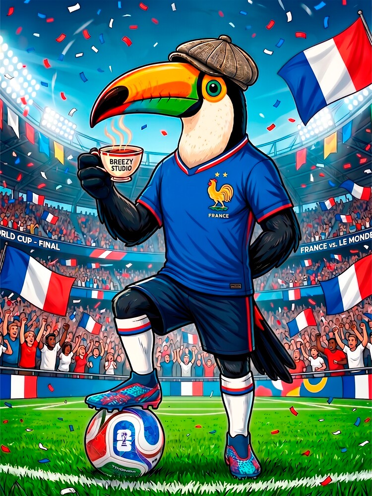 Brazilian Toucan France Soccer Fan – Funny Football Bird Art by Breezy Studio