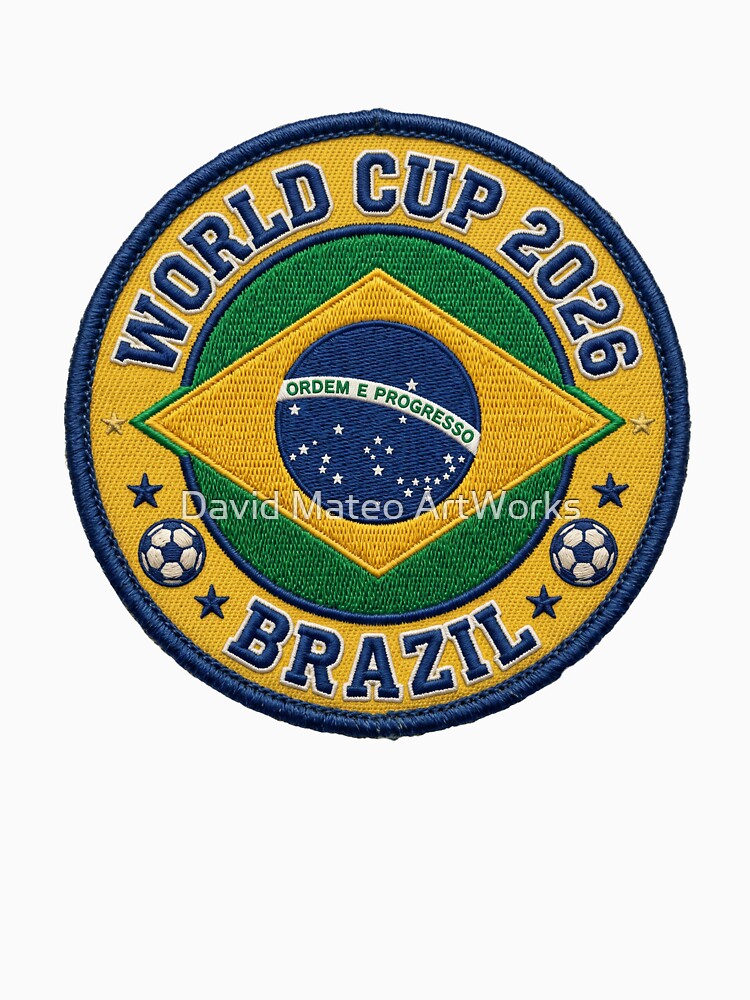 Brazil World Cup 2026 — Vintage Embroidered Patch Football Badge by David Mateo ArtWorks