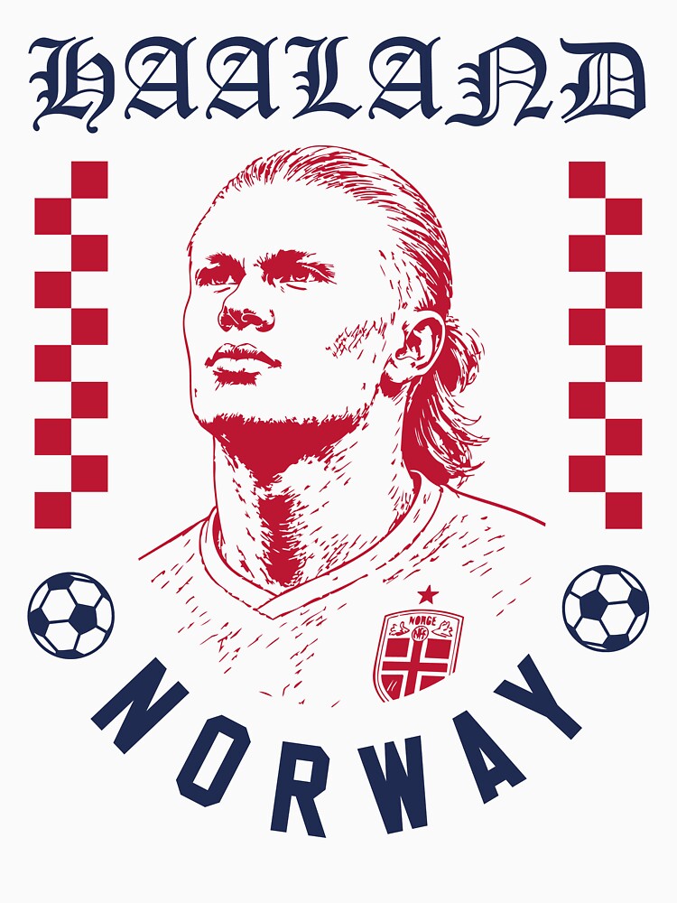 Erling Haaland Norway Football Design Goal Machine World Cup Soccer Fan Art by Tattee