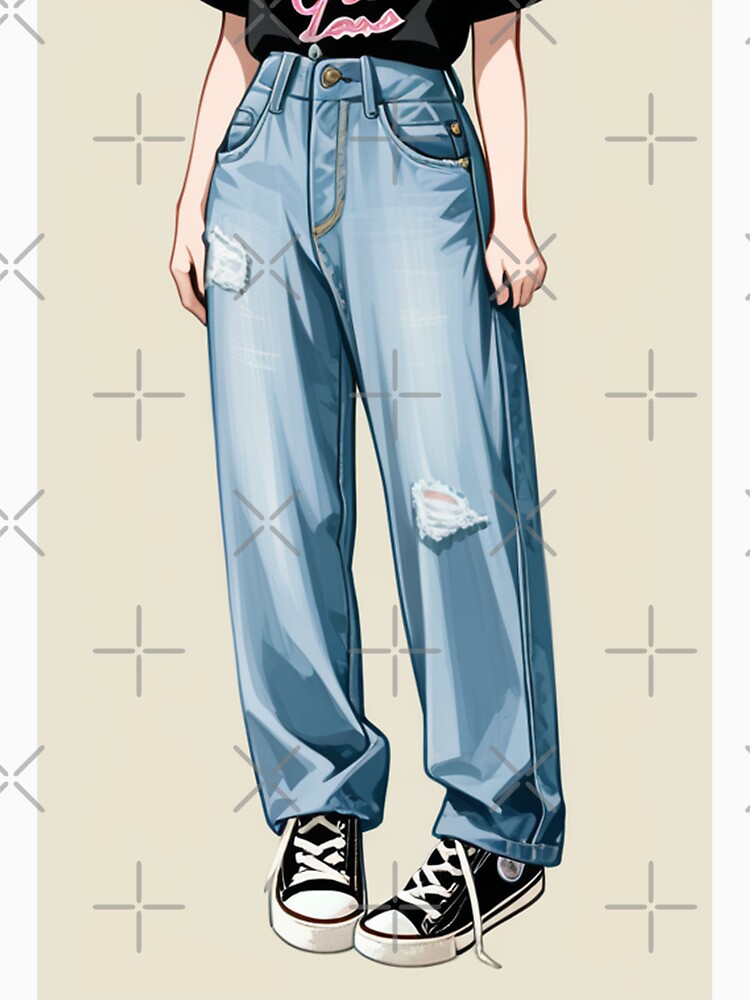 Fashion - Casual outfit black tee distressed jeans by AnimeShin