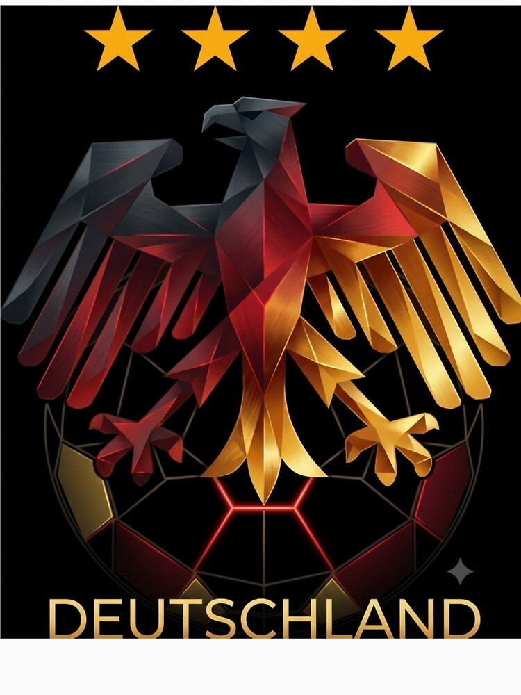 Geometric German Eagle Soccer Pride Modern Abstract Art by pixelandpassionart