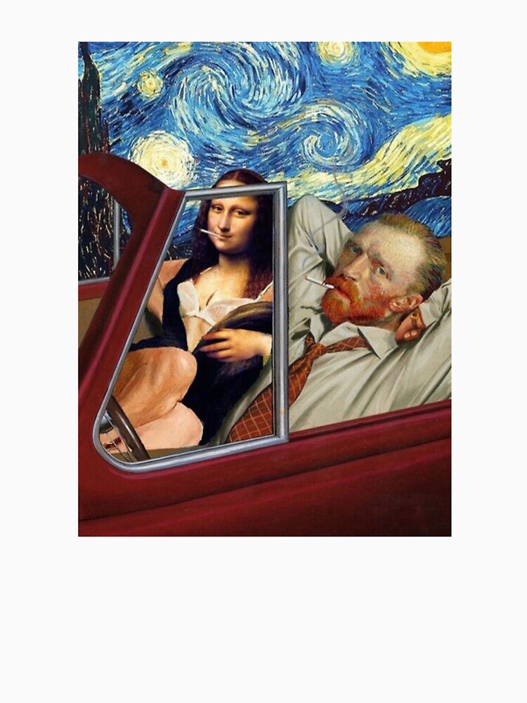 Monalisa and Van Gogh Painting by jennifervog