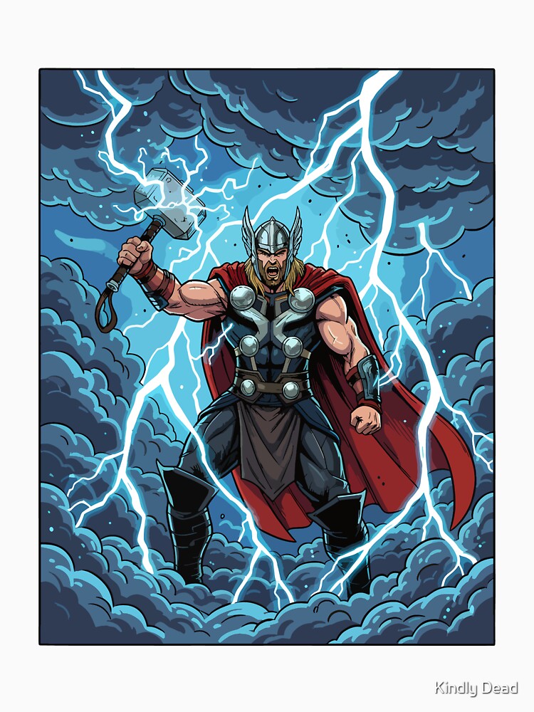 Thor God of Thunder Lightning Storm Norse Mythology by Kindly Dead
