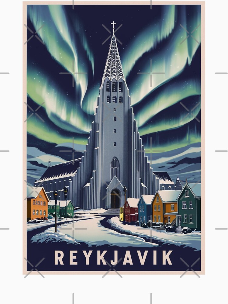Reykjavik Vintage Travel Poster by TravelerRat