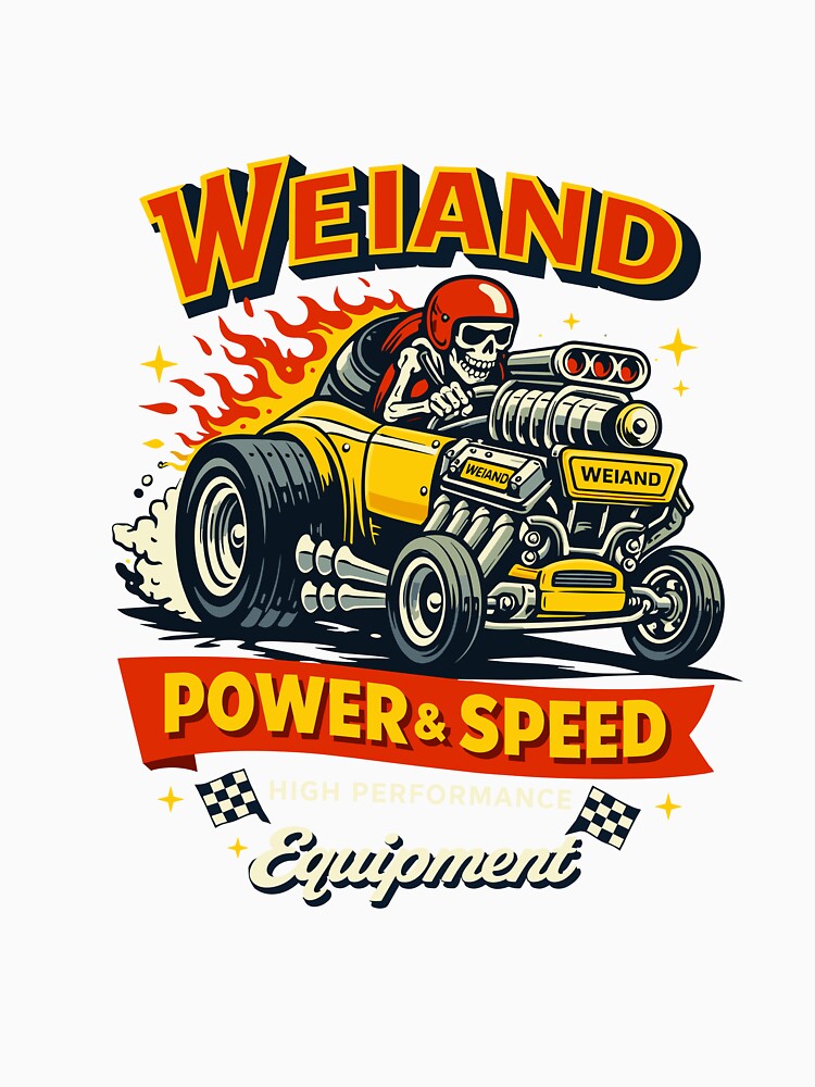 Weiand Power & Speed Hot Rod T-Shirt by Matinez Pink