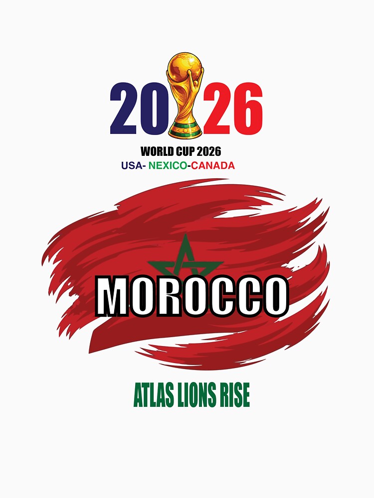 Morocco World Cup 2026 Football Fan T-Shirt Design by sportupstore
