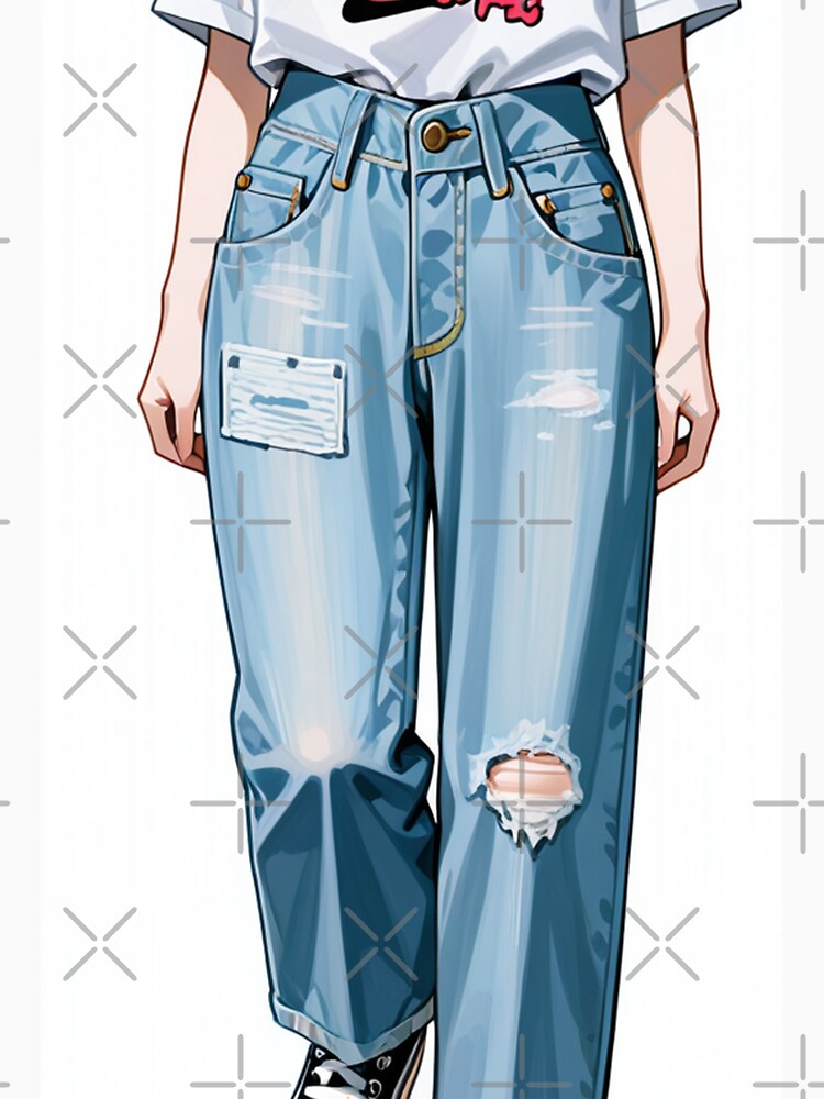 Fashion - Casual outfit white tee distressed jeans by AnimeShin