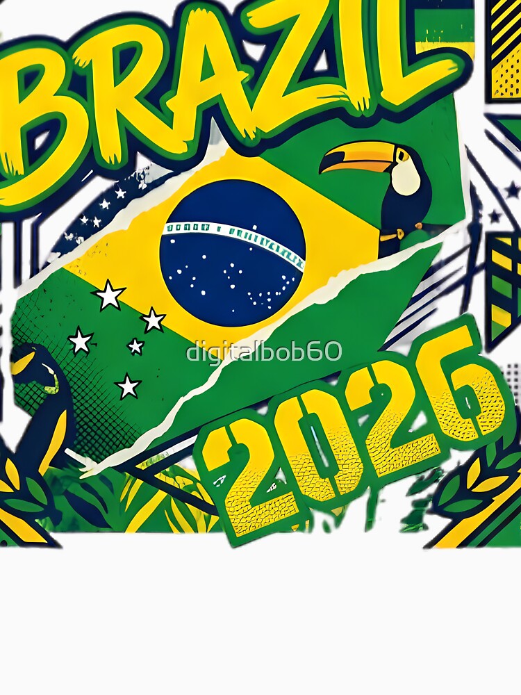 Brazil 2026 Pride - Vibrant Flag and Toucan Soccer Fan Art by digitalbob60