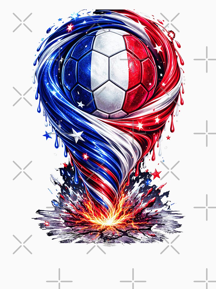 France Football Tornado: French Flag Tricolore Vortex Art by FunToTheFullest