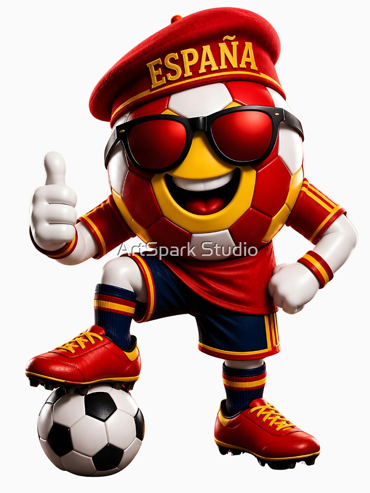 Spain Soccer Mascot Funny Football Cartoon Graphic by ArtSpark Studio
