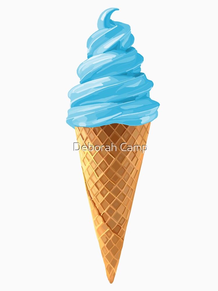 Pastel Blue Soft Serve Ice Cream Cone by Deborah Camp