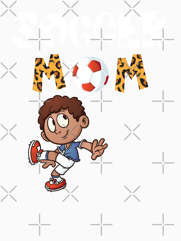 Soccer Mom Leopard Cute Boy Playing Soccer by Drathaar