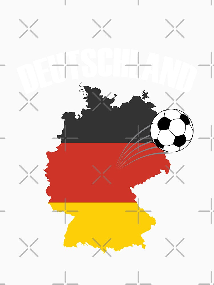 Deutschland Football Map - German Flag Soccer by TravelScientist