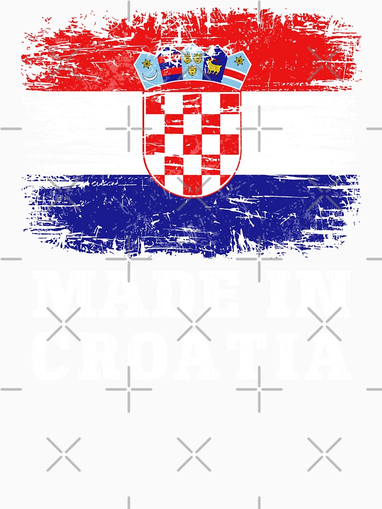 Retro Made in Croatia Flag - Distressed Croatian Heritage by Dmetalx Art Apparel