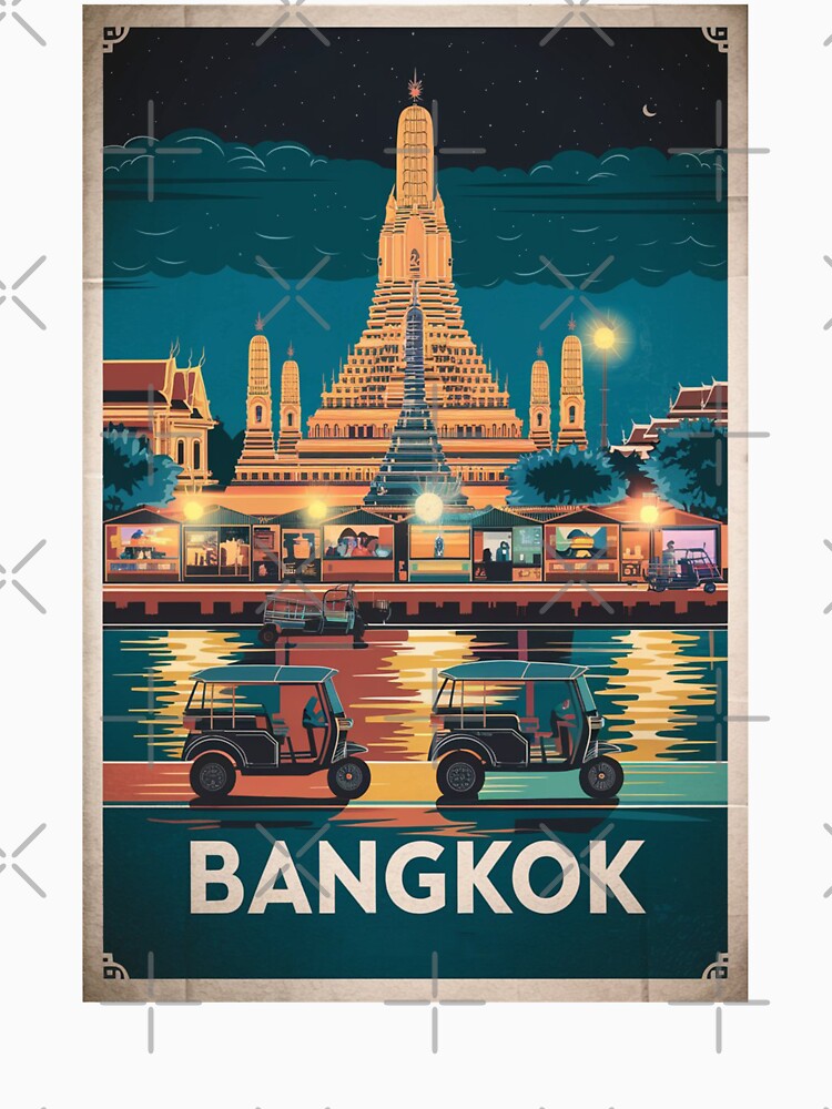 Bangkok Vintage Travel Poster by TravelerRat