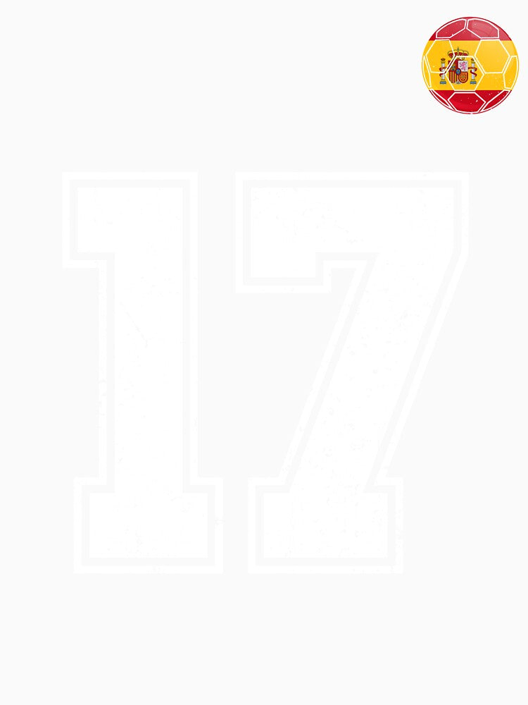 Spain Soccer Number 17 Vintage Sports Fan by KristenosNehk