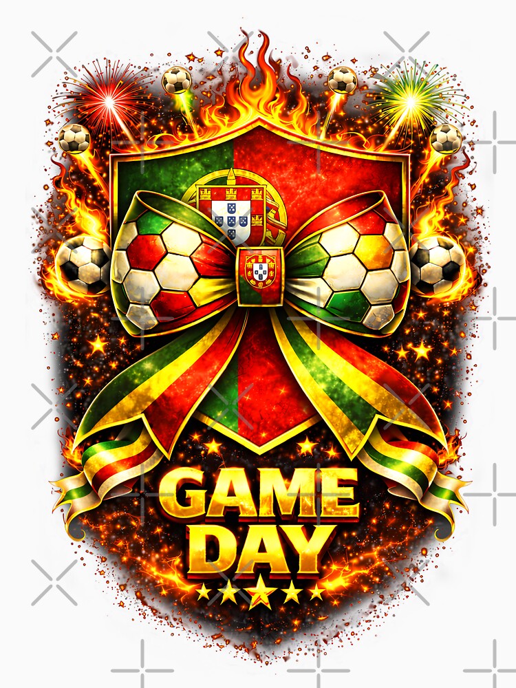 Portugal Soccer Bow Game Day Fire Crest Celebration by MuniraWearify