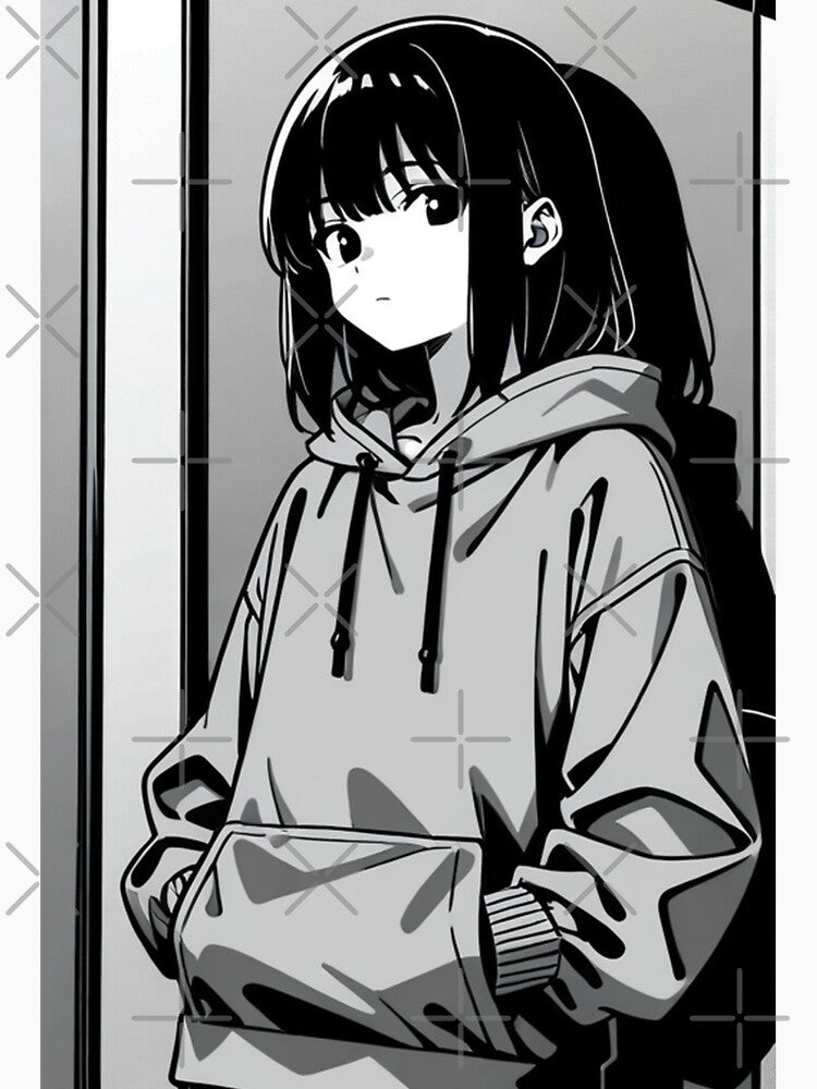 Fashion - Man in Black Hoodie Hood Up Streetwear Anime Variant 4 by AnimeShin