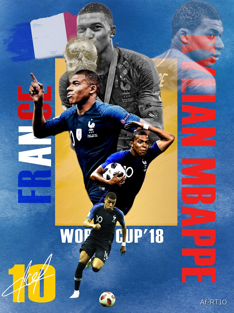 Kylian Mbappe France National Team Football Art - Les Bleus Soccer Legend by Af-RT10