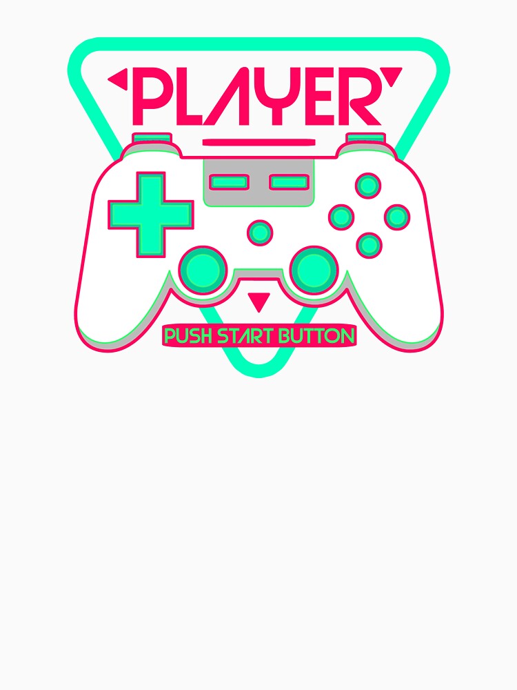 video game player, push start button - gamepad logo badge emblem graphic artwork by hayrpictures