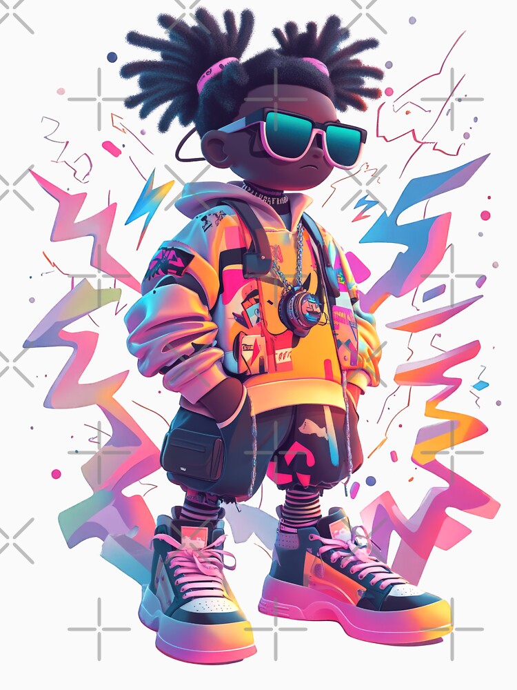 Retro cartoon character in 90s streetwear style by Jasava Shop