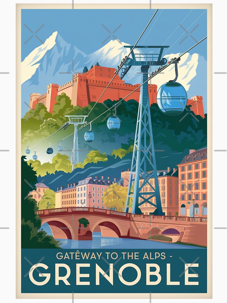 Grenoble Vintage Travel Poster by TravelerRat
