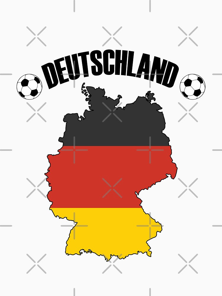 Deutschland Football Map - German Flag Soccer Ball by TravelScientist