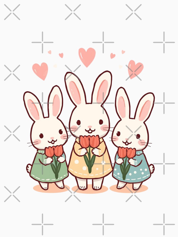 Rabbits with Tulips by PatronesKawai