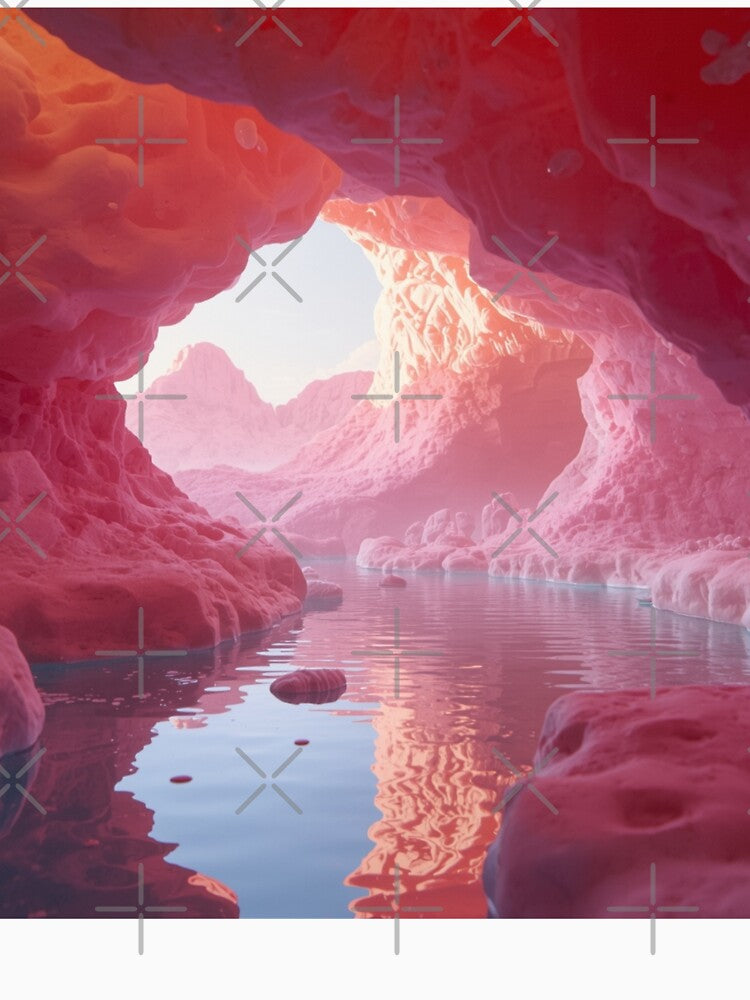 Pink Dream Cave - Surreal Landscape Art by MARSHORY