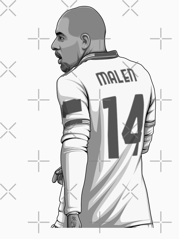 Donyell Malen Black and White Version by Aldduardo