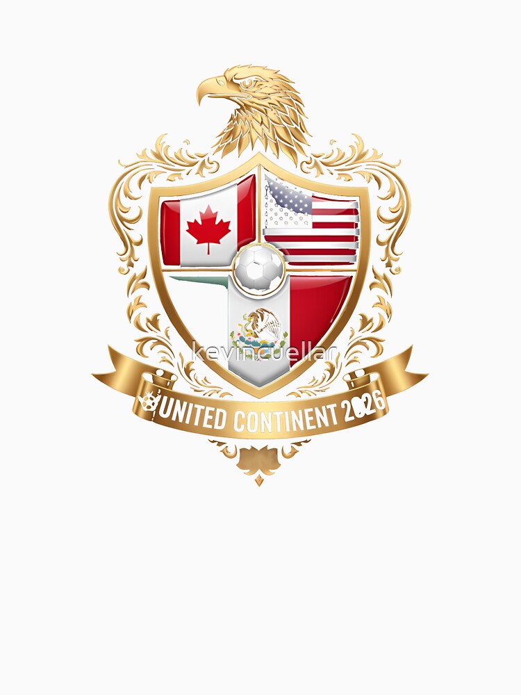 Golden Continental Eagle Soccer World Cup Crest 2026 T-Shirt_83050983 by kevincuellar