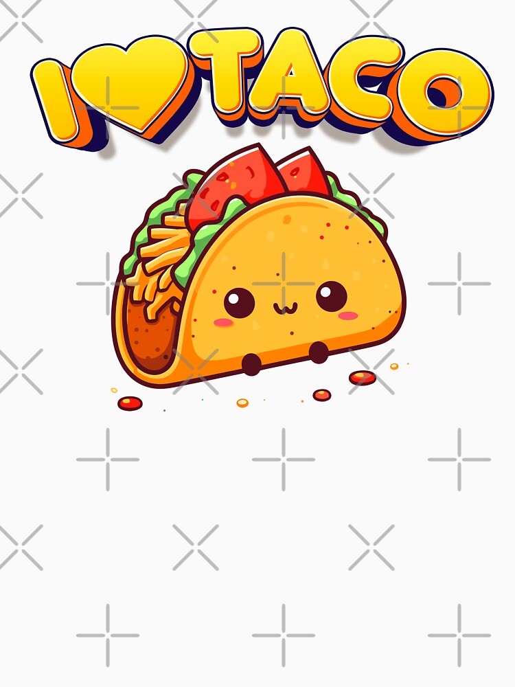 Taco T-Shirt, I Love Taco, Funny Crew Neck Shirts with Taco Graphics, Tacos Gifts for Mexicans, Tacos Birthday Party Shirts by breathlessllc