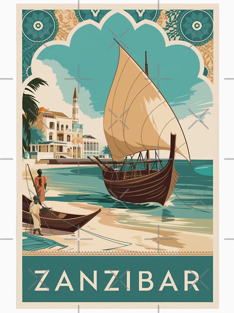 Zanzibar Vintage Travel Poster by TravelerRat