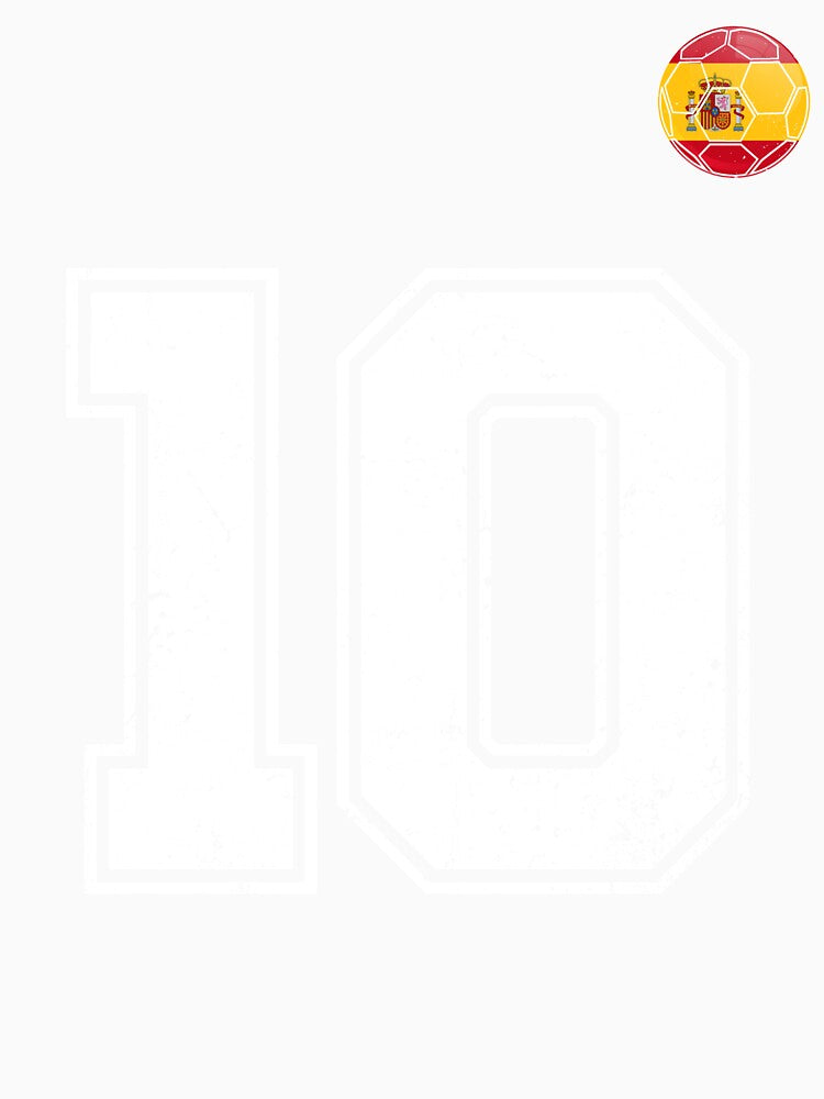 Spain Soccer Number 10 Vintage Sports Fan by KristenosNehk