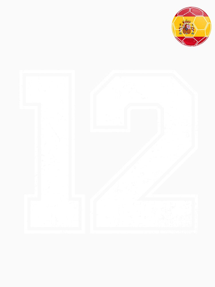 Spain Soccer Number 12 Vintage Sports Fan by KristenosNehk