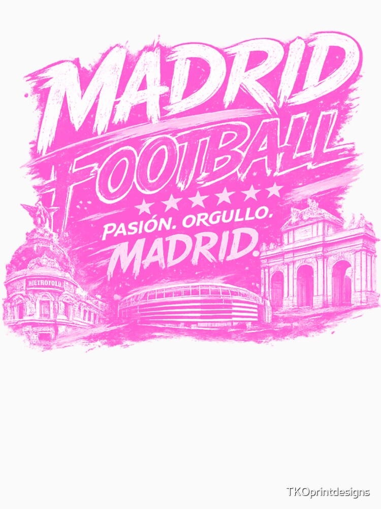 Madrid Football Pink Typography Design | City Pride Soccer Artwork | Landmark Edition by TKOprintdesigns