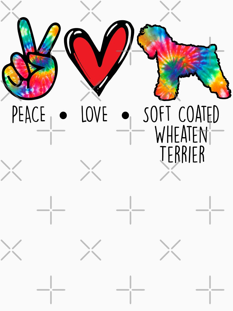 Soft Coated Wheaten Terrier dog Tie  Dye Peace Love Dog Mom by rafaeltto