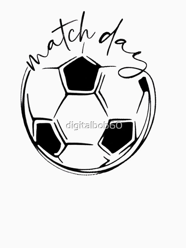 Minimalist Football Match Day Hand - Drawn Soccer Ball by digitalbob60