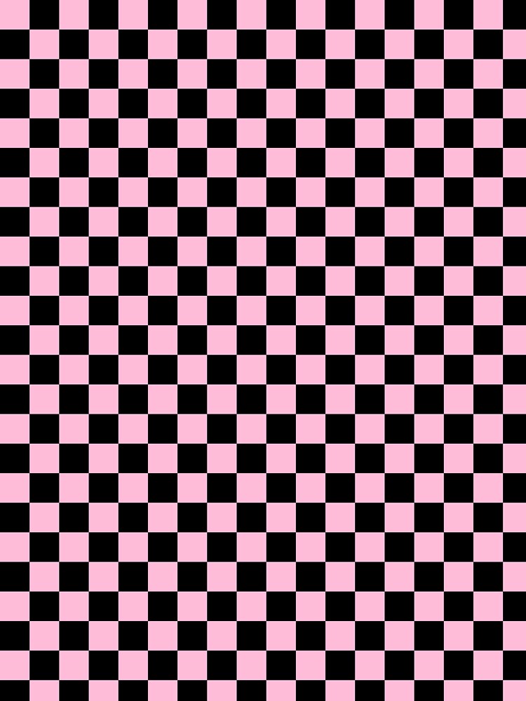 Small Checkered - Black and Cotton Candy Pink by JustPatterns2