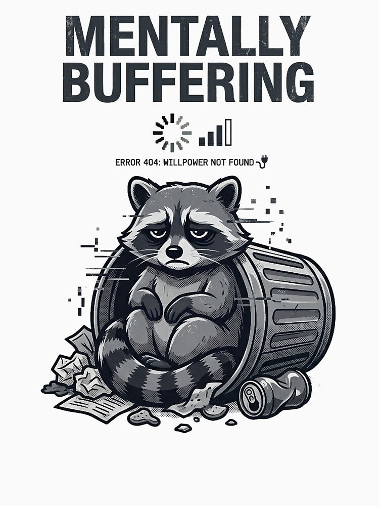 Mentally Buffering Raccoon Tee – Alt Meme Shirt by ZyxDes