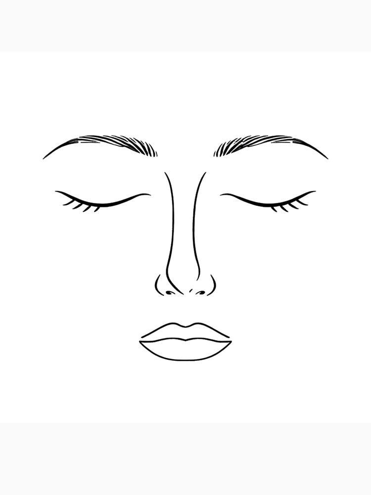 Minimal Abstract Face Line Art – Calm Expression Aesthetic Design by PunchlinePress