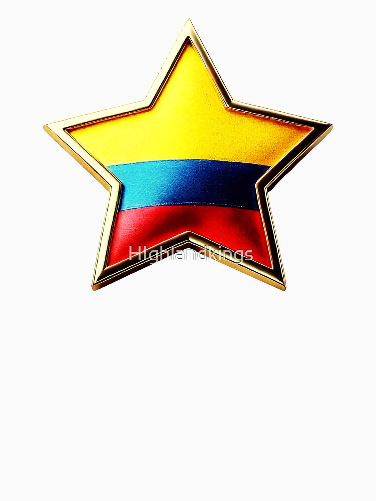 Colombia Pride - Shiny Patriotic Star Flag Design by Highlandkings
