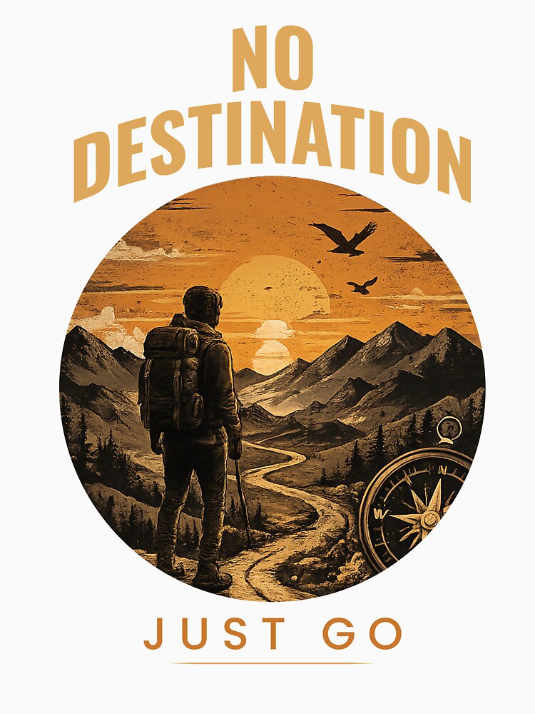 NO DESTINATION – Just Go Adventure Travel Streetwear T-Shirt by NakottaFashion