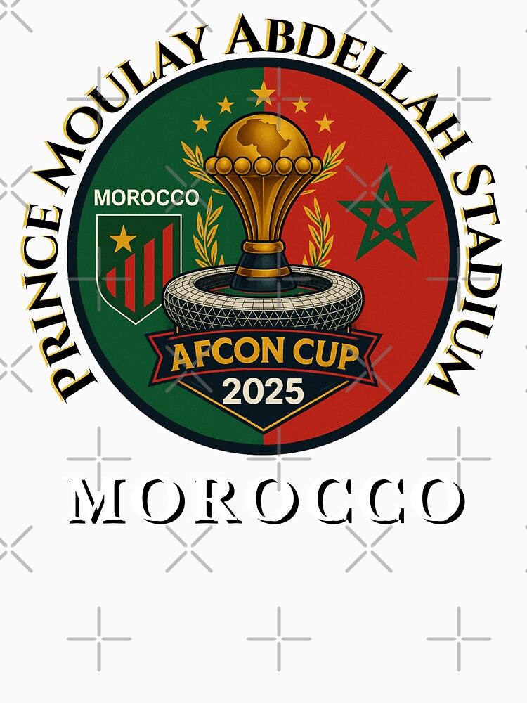 AFCON 2025 Morocco • Prince Moulay Abdellah Stadium • Atlas Lions Football Emblem Design by InPrintedWord