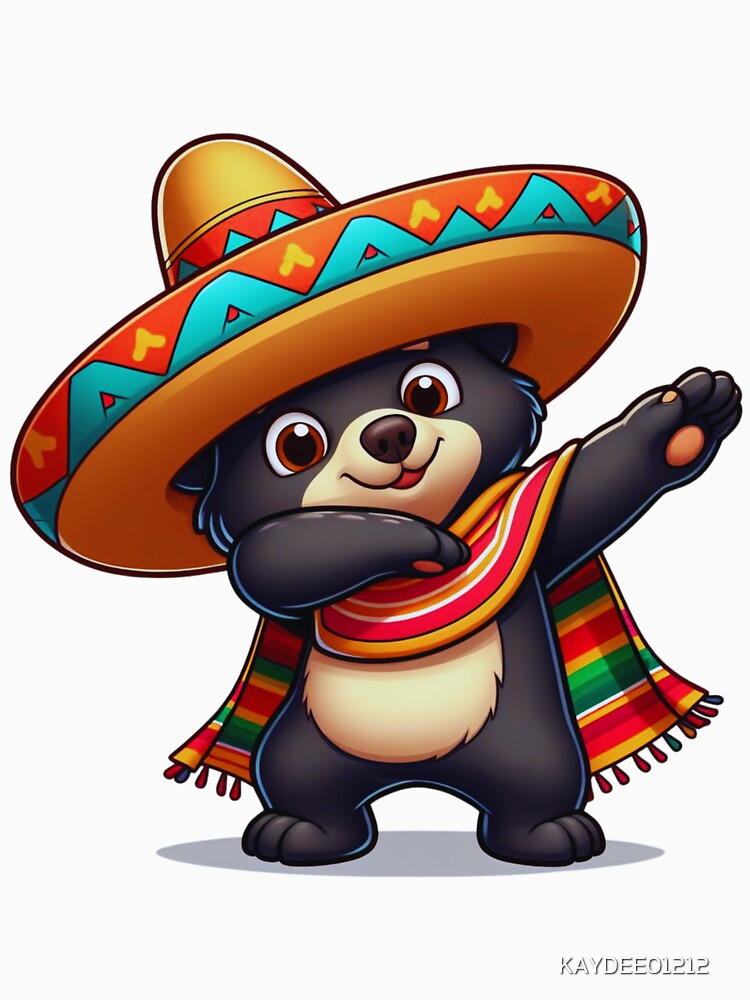 Mexican Black Bear Dabbing Mexican Poncho Cinco de Mayo Boys Men Dab by KAYDEE01212 ✨