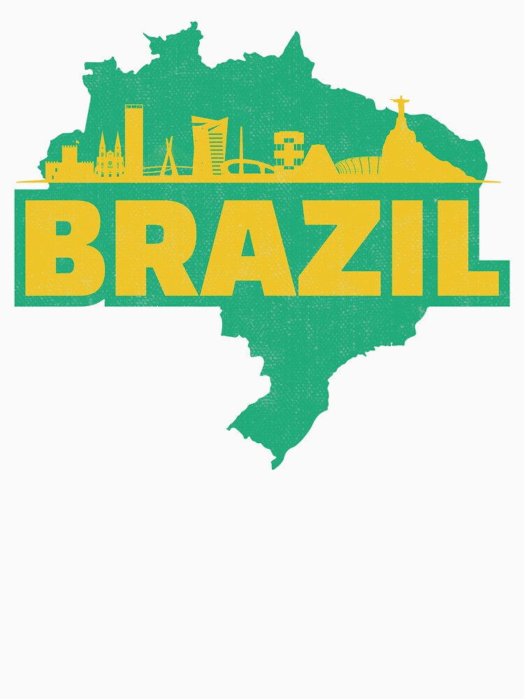 Retro Brazil Map and Skyline by UNK-Fatigues