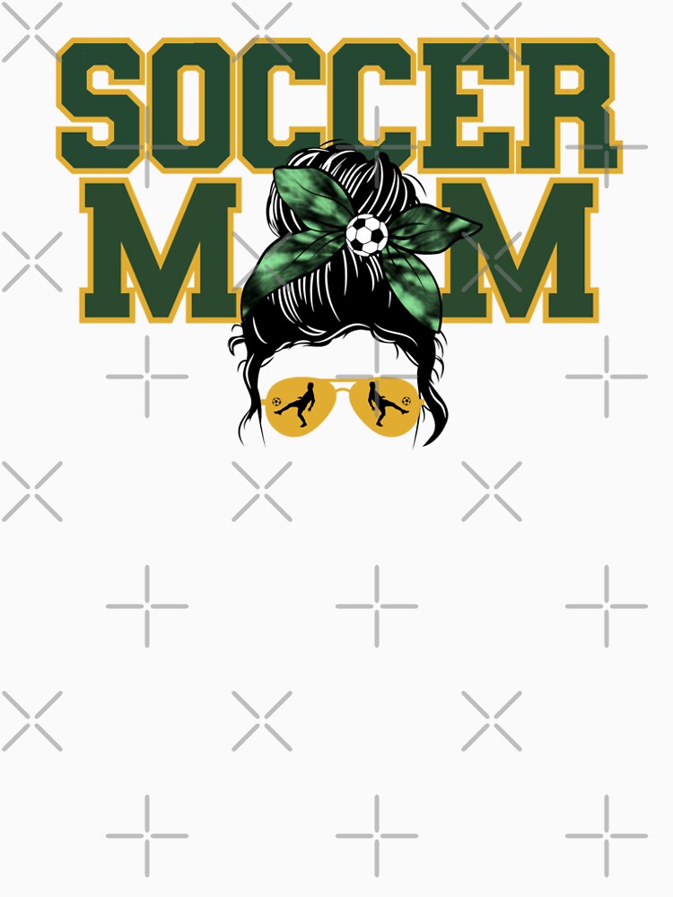 Soccer Mom Green/Gold Messy Bun by ItsaMomThingLLC