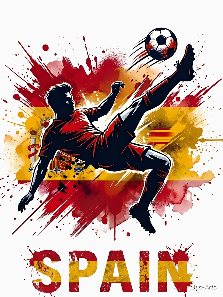 Spain Soccer Fan T-Shirt | Red Yellow Football Pride Tee | Spanish Fan Gift 2026 by 3ac-Arts