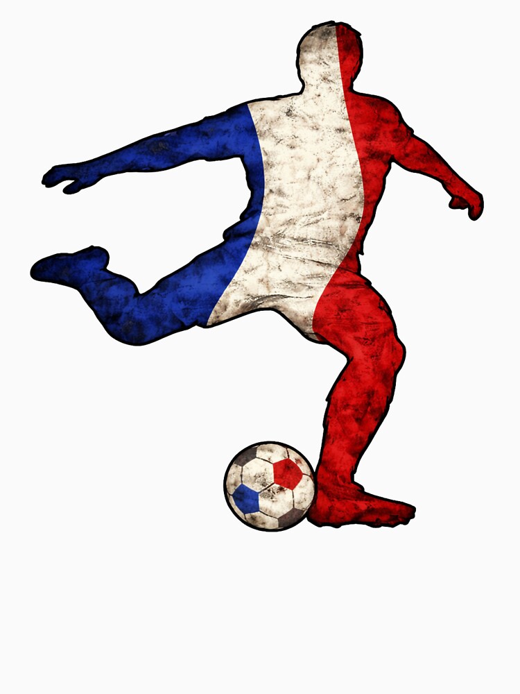 French Football Player Soccer Silhouette France Flag by LintonGriffin